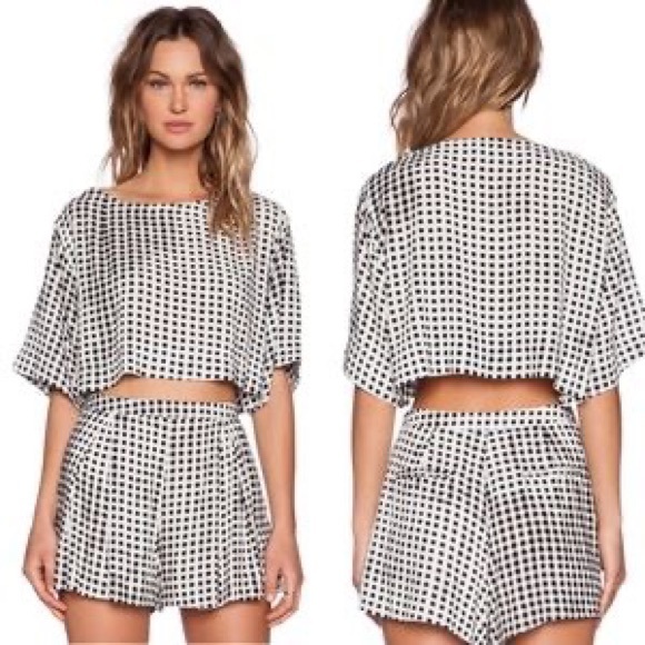 MINKPINK Pants - Minkpink Black & White Checkered Set